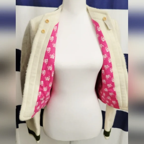 Vintage (60s) Lanz Of Salzberg Cream and Green Women's Cardigan Sweater | Size M - Picture 3 of 4